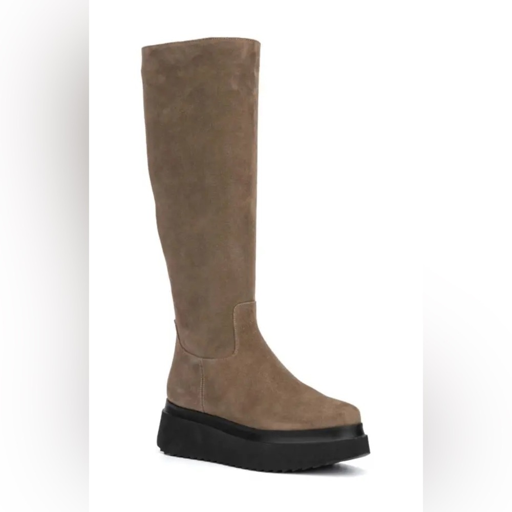 Aquatalia grey/tan Knee-High platform Boots
